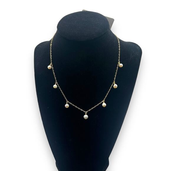 Brand new Macy's Quiet Luxury 18K Gold Pearl Necklace Old Money Aesthetic NWT - Picture 6 of 12